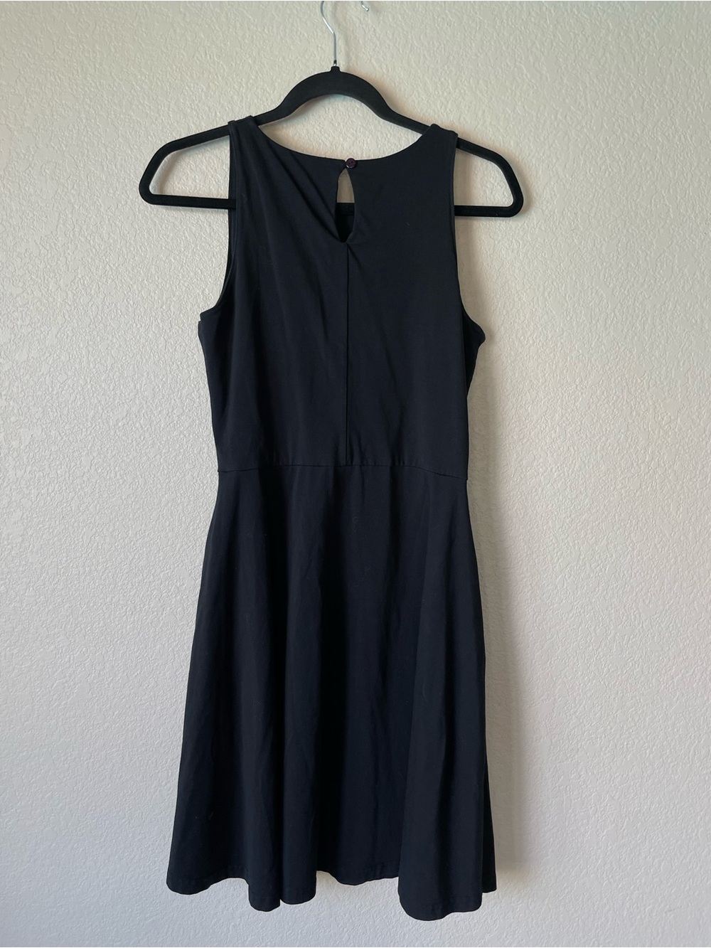 Pact Organic Cotton Black Fit & Flare Stretch Dress Sleeveless Medium - Picture 2 of 4